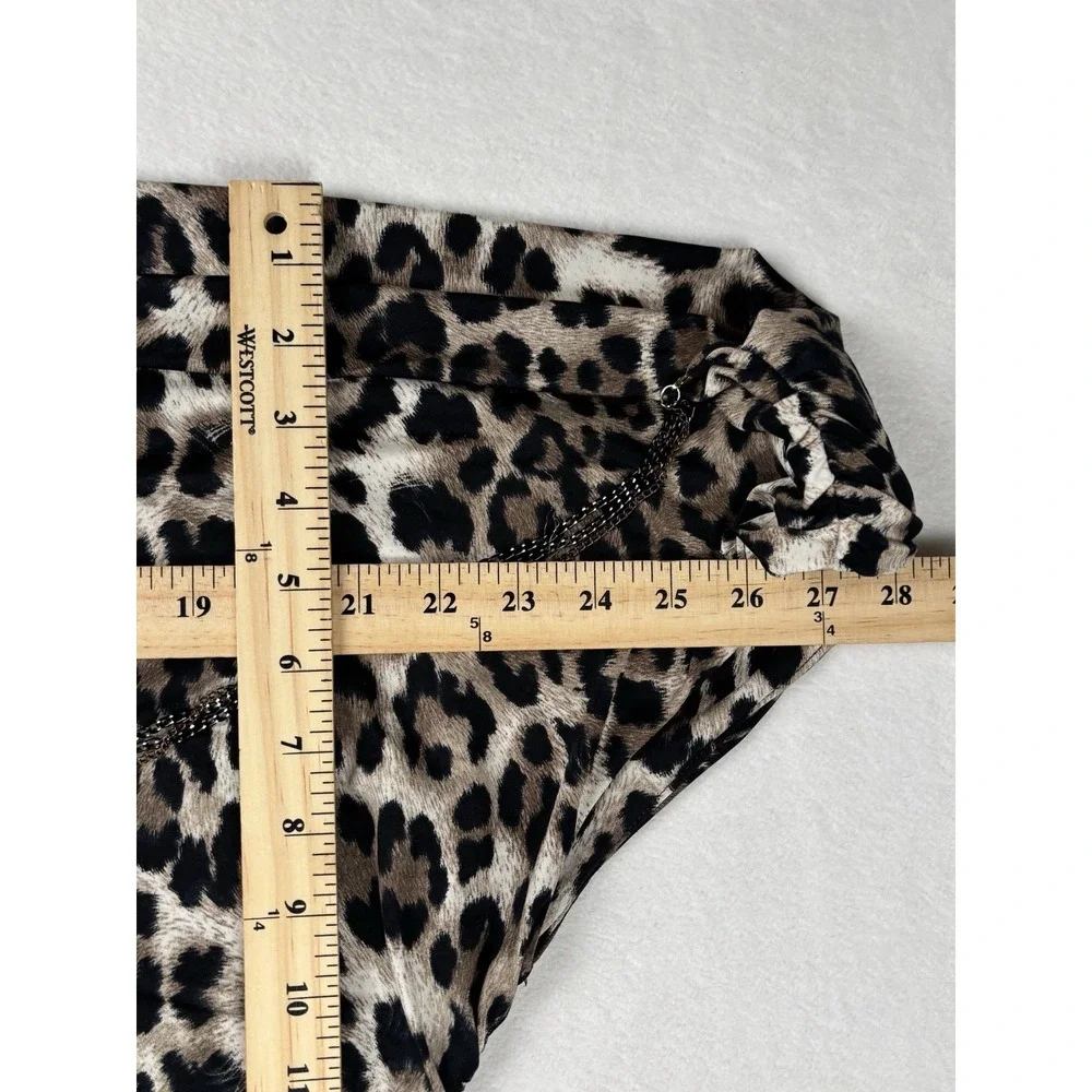 Baby Phat Y2K Leopard Print Ruched Bodycon Mini Dress Women's Small USA
